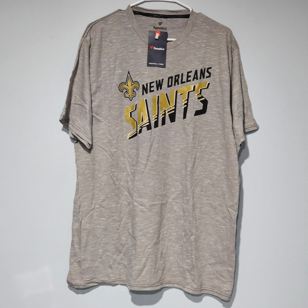 Fanatics New Orleans Saints NFL T-Shirt Mens 2XL Heather Gray Space Dye NWT